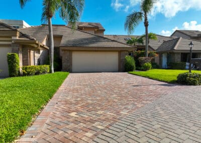 Paved driveway of a residential house