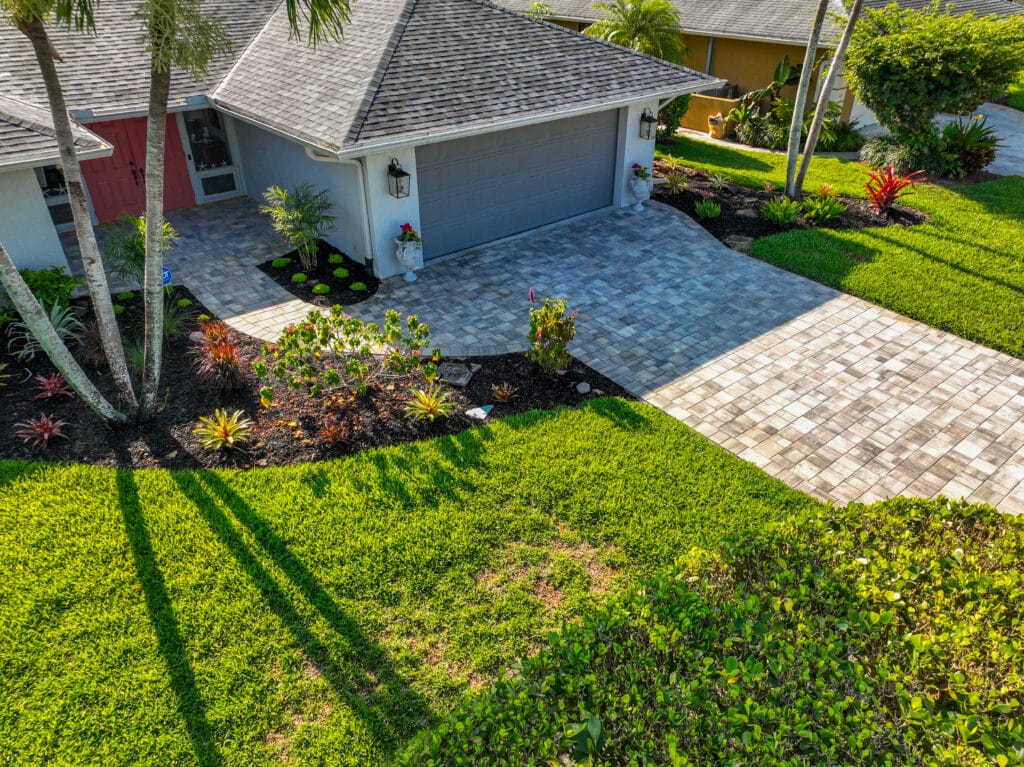 Beautiful Thick Interlocking Concrete Paver Driveway and Walkway Transformation in Naples